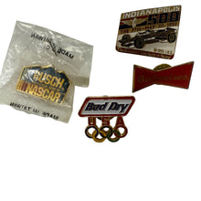 Load image into Gallery viewer, Vintage Beer & Racing Pins USA Olympics Budweiser NASCAR 1993 Indy 500