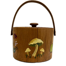 Load image into Gallery viewer, 1970s Bentwood Box with Handle Handpainted Mushroom Garden