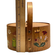 Load image into Gallery viewer, 1970s Bentwood Box with Handle Handpainted Mushroom Garden