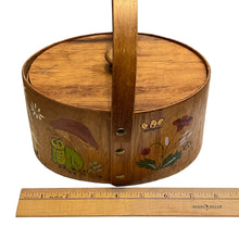 Load image into Gallery viewer, 1970s Bentwood Box with Handle Handpainted Mushroom Garden