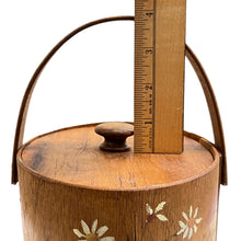 Load image into Gallery viewer, 1970s Bentwood Box with Handle Handpainted Mushroom Garden