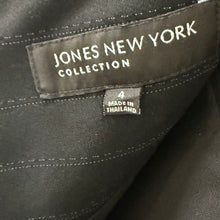 Load image into Gallery viewer, Jones New York Black Pinstripe Midi Skirt Size 4