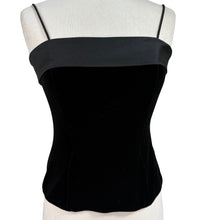 Load image into Gallery viewer, 90s Black Velvet Spaghetti Strap Top Size Small