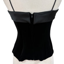 Load image into Gallery viewer, 90s Black Velvet Spaghetti Strap Top Size Small