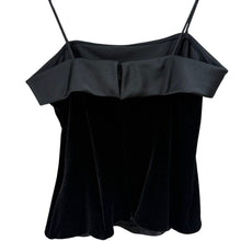 Load image into Gallery viewer, 90s Black Velvet Spaghetti Strap Top Size Small