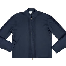 Load image into Gallery viewer, Black Knit Silk zip Cardigan Size Large Women