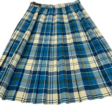 Load image into Gallery viewer, Vintage Scottish Pure Wool Kilt Set with Turquoise Blue Plaid Size S/M