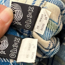 Load image into Gallery viewer, Vintage Scottish Pure Wool Kilt Set with Turquoise Blue Plaid Size S/M