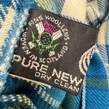 Load image into Gallery viewer, Vintage Scottish Pure Wool Kilt Set with Turquoise Blue Plaid Size S/M