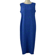 Load image into Gallery viewer, Leslie Faye Dresses Petite Blue Floral Sleeveless Dress Size 12P