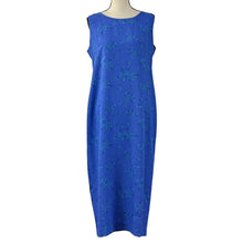 Load image into Gallery viewer, Leslie Faye Dresses Petite Blue Floral Sleeveless Dress Size 12P