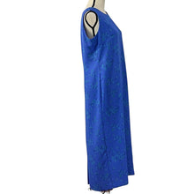 Load image into Gallery viewer, Leslie Faye Dresses Petite Blue Floral Sleeveless Dress Size 12P