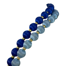 Load image into Gallery viewer, 1960s Blue Silk Thread Wrapped Bead Necklace Set