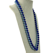 Load image into Gallery viewer, 1960s Blue Silk Thread Wrapped Bead Necklace Set