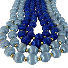 Load image into Gallery viewer, 1960s Blue Silk Thread Wrapped Bead Necklace Set