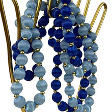 Load image into Gallery viewer, 1960s Blue Silk Thread Wrapped Bead Necklace Set