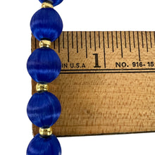 Load image into Gallery viewer, 1960s Blue Silk Wrapped Beaded Necklace Set of Two Royal Blue and Baby Blue 15"