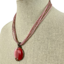 Load image into Gallery viewer, Vintage Primer Designs Pink Cats Eye Necklace 10"