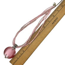 Load image into Gallery viewer, Vintage Primer Designs Pink Cats Eye Necklace 10"