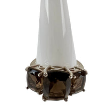 Load image into Gallery viewer, Sterling Silver Smoky Topaz Cushion Cut Stone Ring Size 7.25