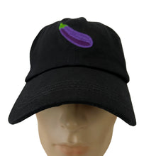 Load image into Gallery viewer, Black Eggplant Emoji Dad Hat Adjustable