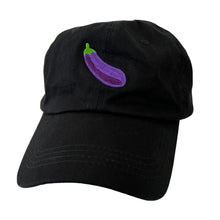 Load image into Gallery viewer, Black Eggplant Emoji Dad Hat Adjustable