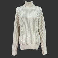 Load image into Gallery viewer, 90s Brooks Brothers Preppy 100% Cotton Cable Knit Turtleneck Sweater