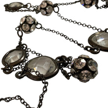 Load image into Gallery viewer, Vintage Brighton Long Station Necklace Faceted Crystal Pavé Ball Beads 38"