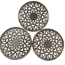 Load image into Gallery viewer, Silverplate Hollowware by Raimond Openwork Filigree Trivets Set of 3
