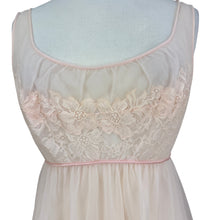 Load image into Gallery viewer, Vanity Fair 50s Chiffon & Lace Nightgown Size 36