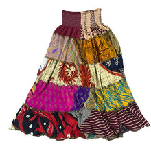 Load image into Gallery viewer, What Women Wear Colorful Art Silk Boho Maxi Skirt One Size