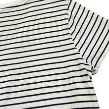 Load image into Gallery viewer, Polo Ralph Lauren White & Navy Striped Cotton V-Neck T-Shirt Size Medium