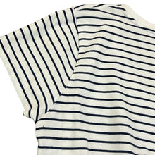 Load image into Gallery viewer, Polo Ralph Lauren White & Navy Striped Cotton V-Neck T-Shirt Size Medium