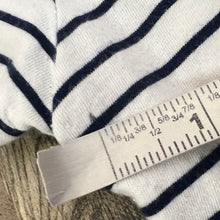 Load image into Gallery viewer, Polo Ralph Lauren White & Navy Striped Cotton V-Neck T-Shirt Size Medium