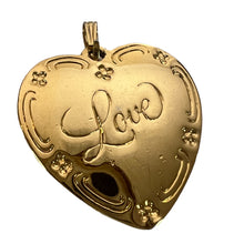 Load image into Gallery viewer, Vintage Gold Plate Heart Shape LOVE Theme Pendant
