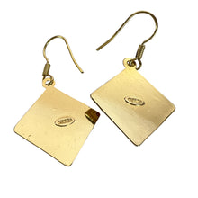 Load image into Gallery viewer, Edwardian Design Gold Tone Earrings Pierced Faux Pearl Red Jewels 1.5"