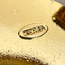 Load image into Gallery viewer, Edwardian Design Gold Tone Earrings Pierced Faux Pearl Red Jewels 1.5"