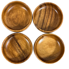 Load image into Gallery viewer, Vintage Mid-Century Monkey Pod Wood Snack Bowls Set of 4