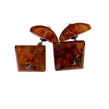 Load image into Gallery viewer, Vintage Baltic Amber Cufflinks 875 Silver