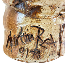 Load image into Gallery viewer, 1970s Tall Primitive Pottery Vase 17" Signed By Artist