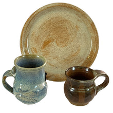 Load image into Gallery viewer, 1970s Signed Studio Art Pottery Mug Picher and Plate 3 Pcs Set