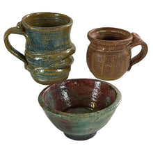 Load image into Gallery viewer, 1970s Signed Studio Art Pottery Mug Picher 3 Pcs Set