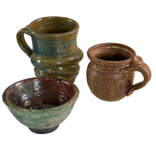 Load image into Gallery viewer, 1970s Signed Studio Art Pottery Mug Picher 3 Pcs Set