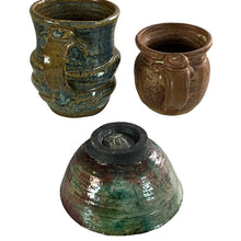 Load image into Gallery viewer, 1970s Signed Studio Art Pottery Mug Picher 3 Pcs Set