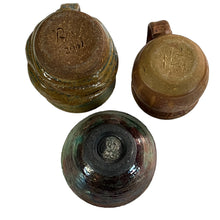 Load image into Gallery viewer, 1970s Signed Studio Art Pottery Mug Picher 3 Pcs Set