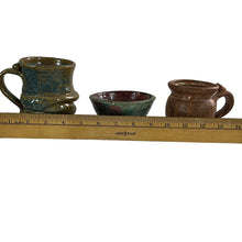Load image into Gallery viewer, 1970s Signed Studio Art Pottery Mug Picher 3 Pcs Set