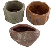 Load image into Gallery viewer, Studio Art Pottery Mini Plant Pot Trio Signed and Dated One of A Kind