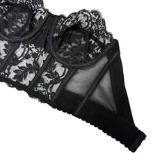 Load image into Gallery viewer, Vintage Lace Black Lace Bustier 36C