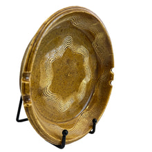 Load image into Gallery viewer, Vintage Studio Art Pottery Freestyle Spiral Glaze Brown Yellow Ashtray Signed By Artist
