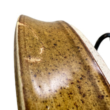 Load image into Gallery viewer, Vintage Studio Art Pottery Freestyle Spiral Glaze Brown Yellow Ashtray Signed By Artist